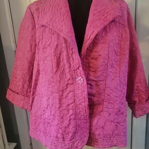 Chic Textured Pink Blazer